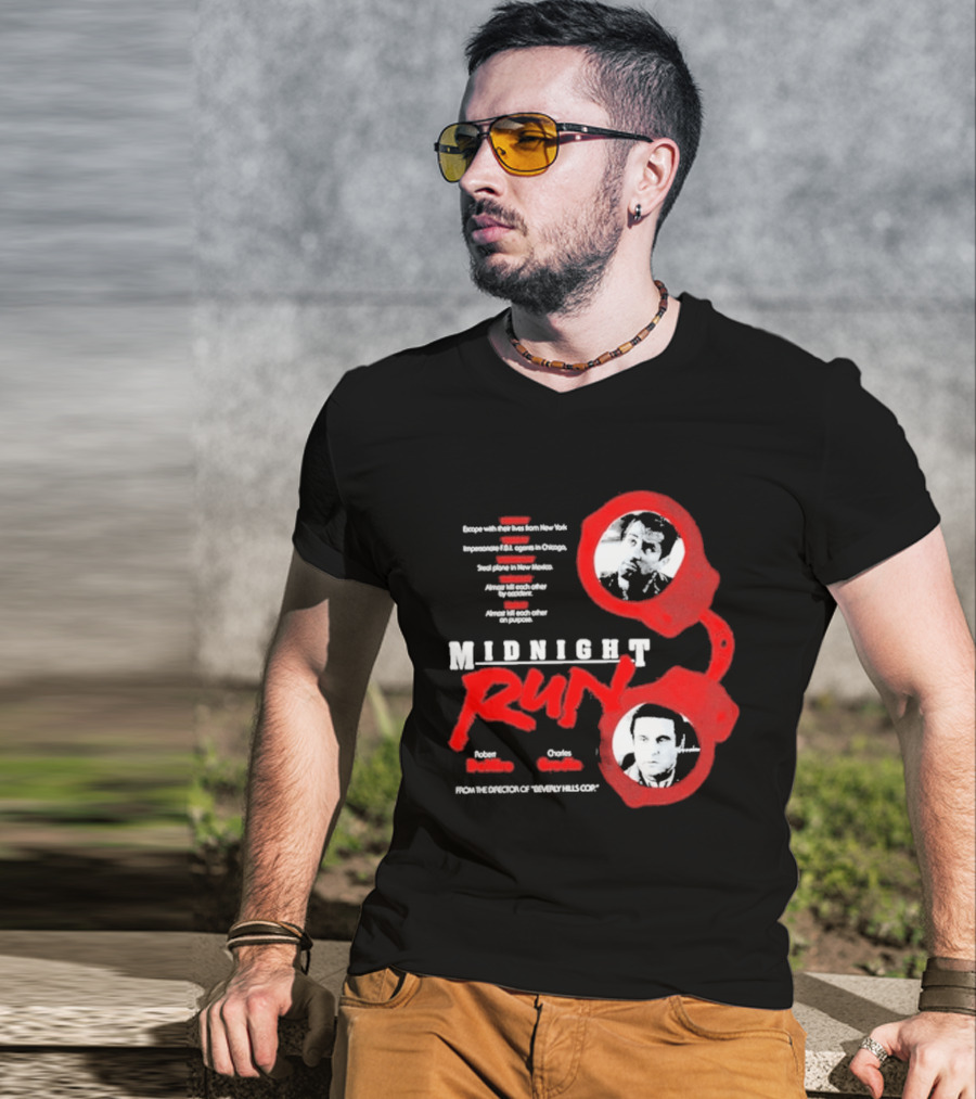 Robert De Niro Charles Grodin Midnight Run Handcuffs Movie T-Shirt