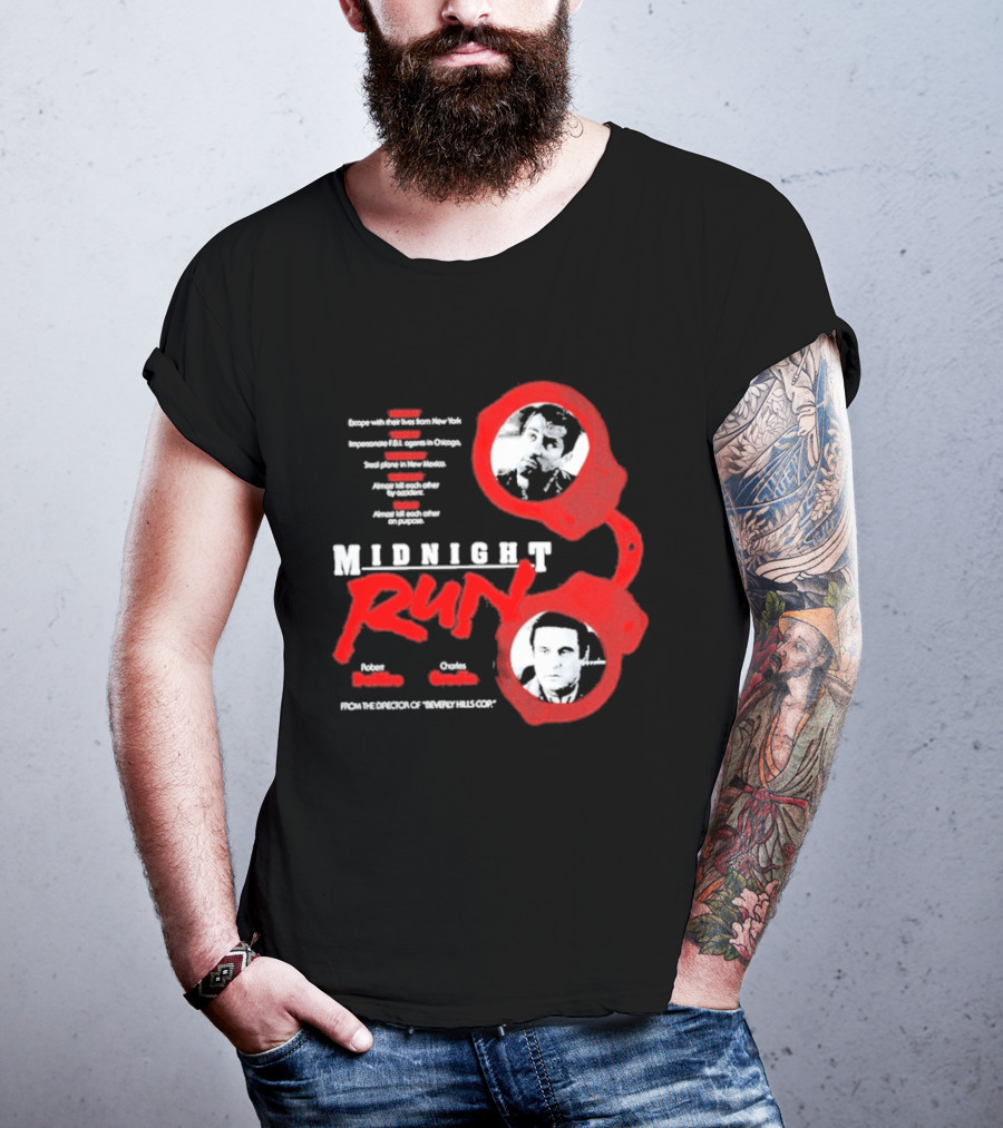 Robert De Niro Charles Grodin Midnight Run Handcuffs Movie T-Shirt