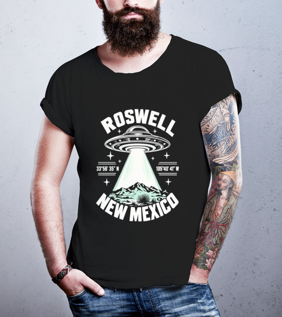Roswell New Mexico UFO Coordinates Alien T-Shirt