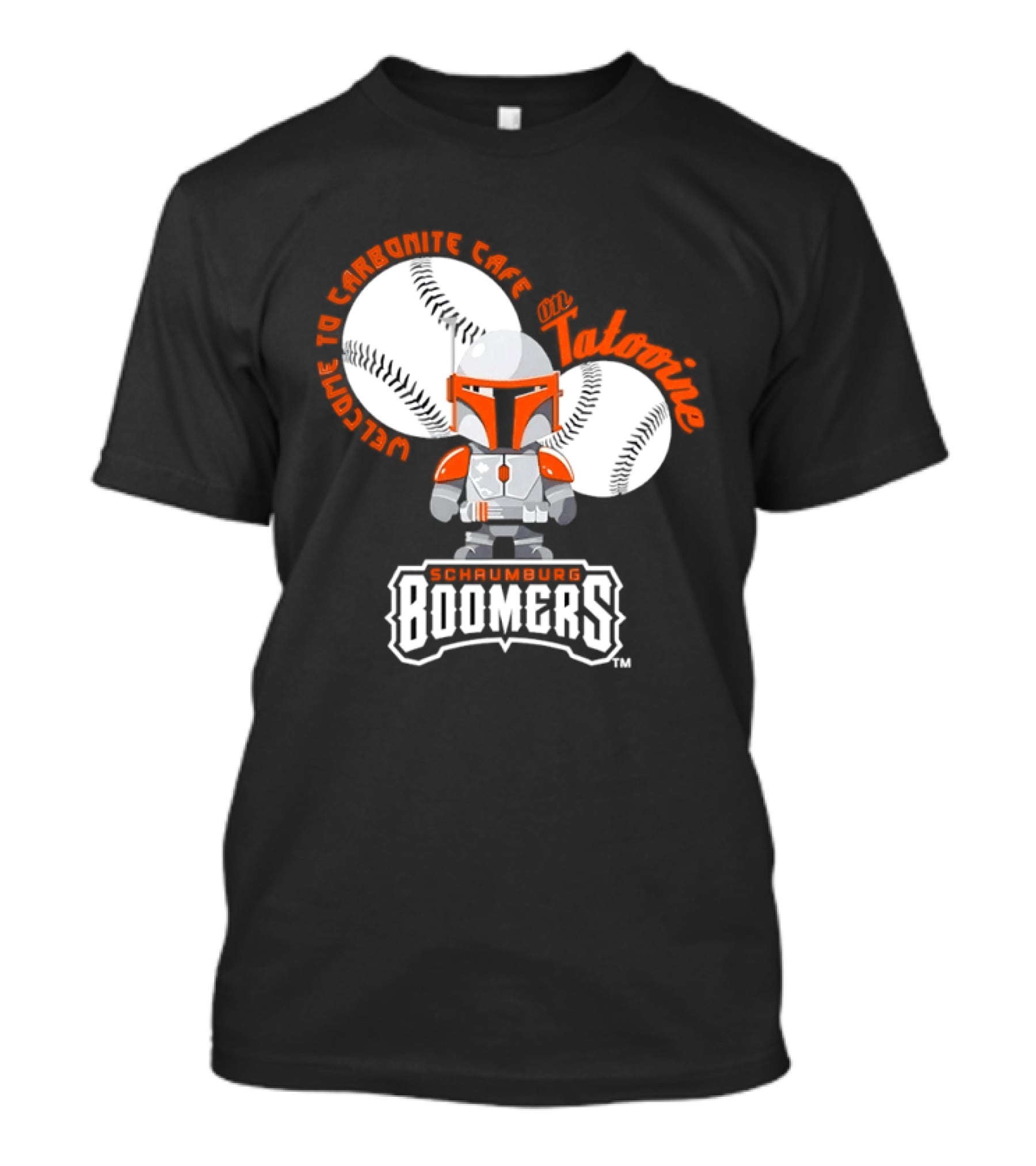 Schaumburg Boomers Welcome To Carbonite Café With Baseball And Armor T-Shirt