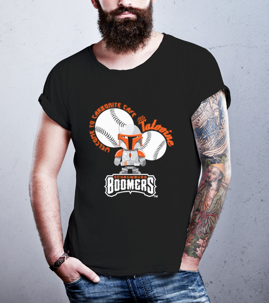 Schaumburg Boomers Welcome To Carbonite Café With Baseball And Armor T-Shirt