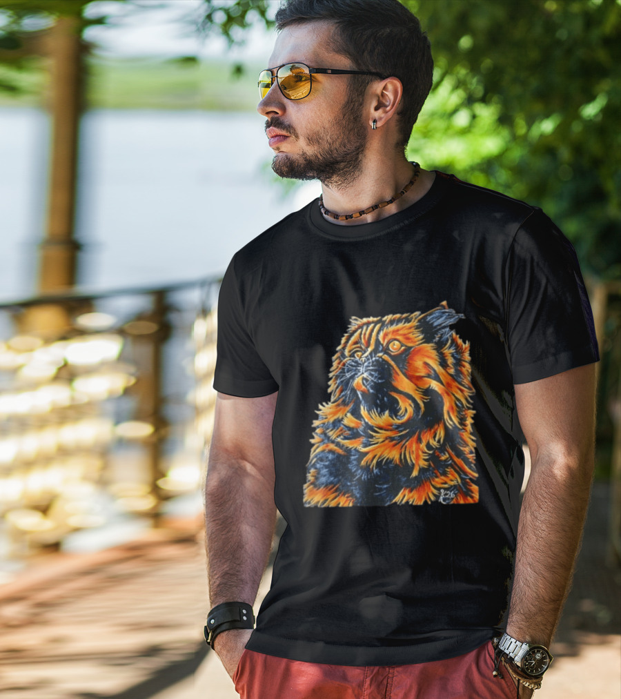Fluffy Orange Black Tortoiseshell Persian Cat Painting 8/26 T-Shirt