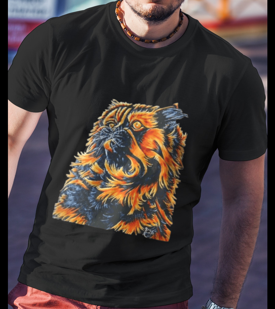 Fluffy Orange Black Tortoiseshell Persian Cat Painting 8/26 T-Shirt