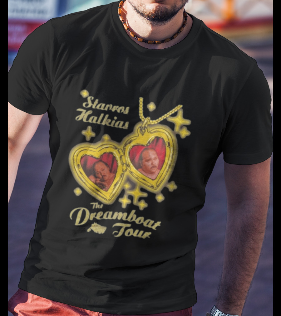Stavros Halkias The Dreamboat Tour Heart Locket Necklace Stars T-Shirt