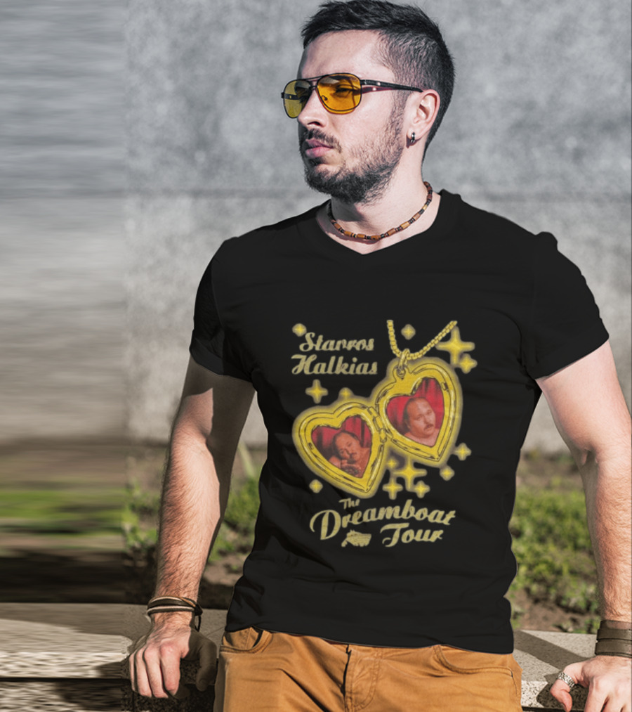 Stavros Halkias The Dreamboat Tour Heart Locket Necklace Stars T-Shirt