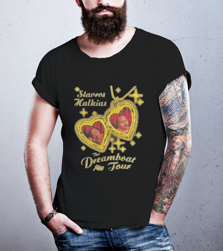Stavros Halkias The Dreamboat Tour Heart Locket Necklace Stars T-Shirt