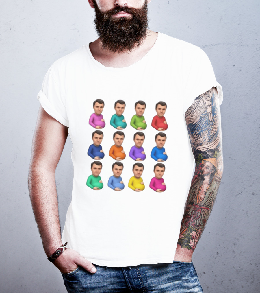 Pregnant Man Emoji Set Multicolor Avatar Faces Collection T-Shirt