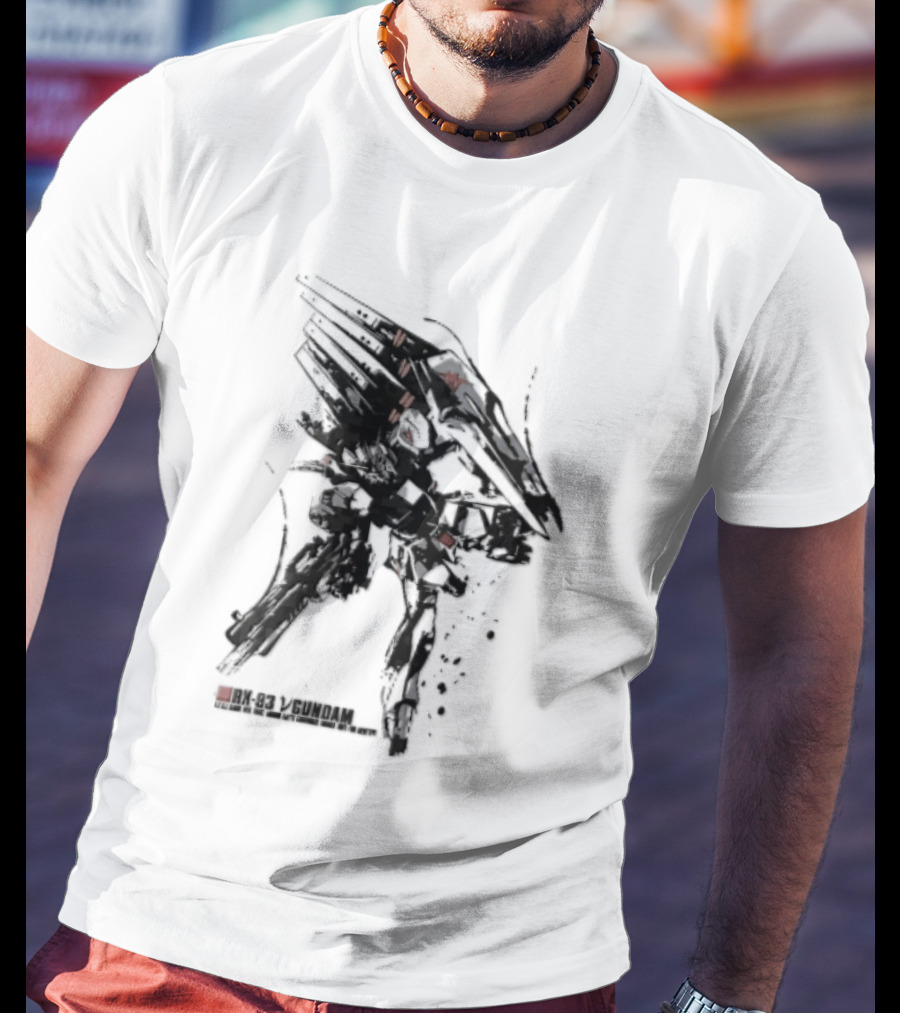 Rx 93 Nu Gundam Efsf Londo Bell Mobile Suit Amuro Ray Ink Brush Mecha Robot T-Shirt