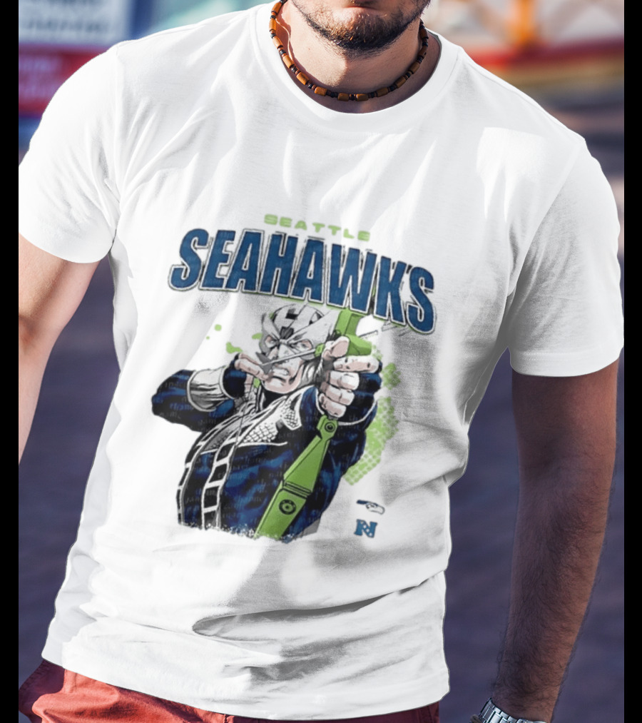 Seattle Seahawks Hawkeye Collaboration NFL Marvel T-Shirt