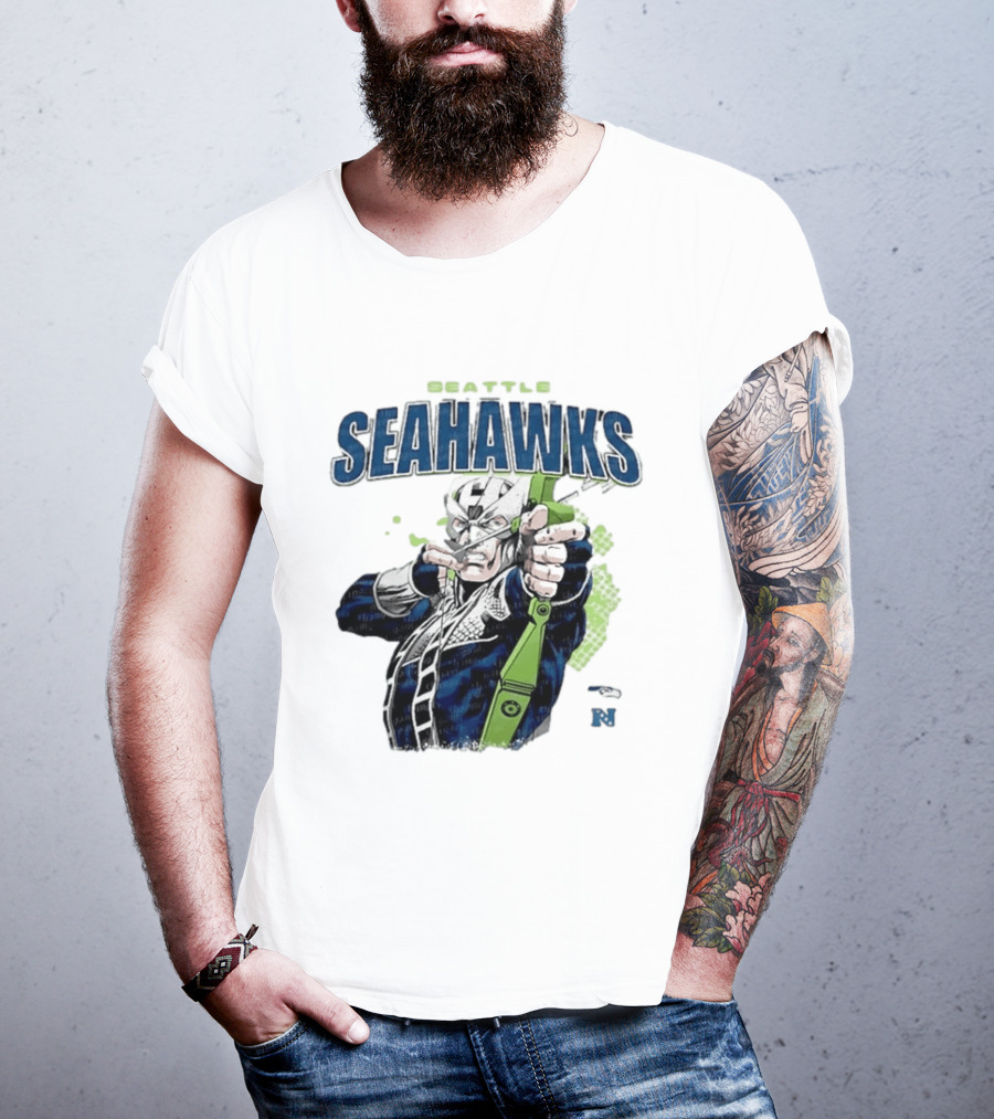 Seattle Seahawks Hawkeye Collaboration NFL Marvel T-Shirt
