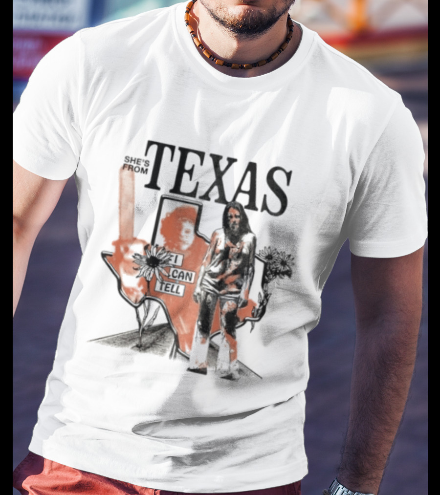 She's From Texas I Can Tell Leatherface Halloween Chainsaw T-Shirt