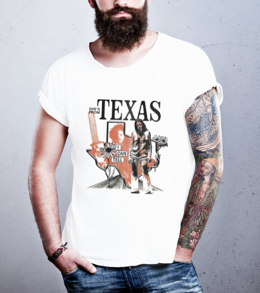 She's From Texas I Can Tell Leatherface Halloween Chainsaw T-Shirt