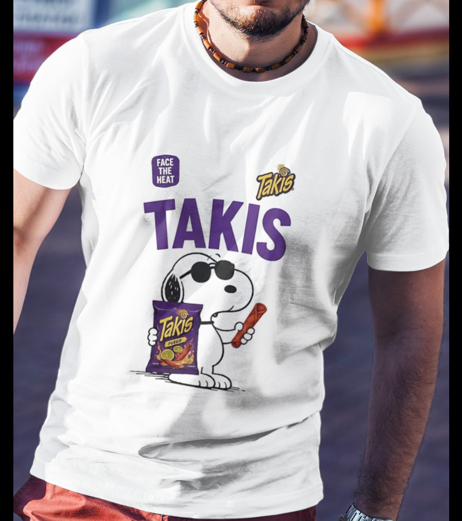 Takis Fuego Peanuts Face The Heat Snoopy Iconic Collaboration T-Shirt