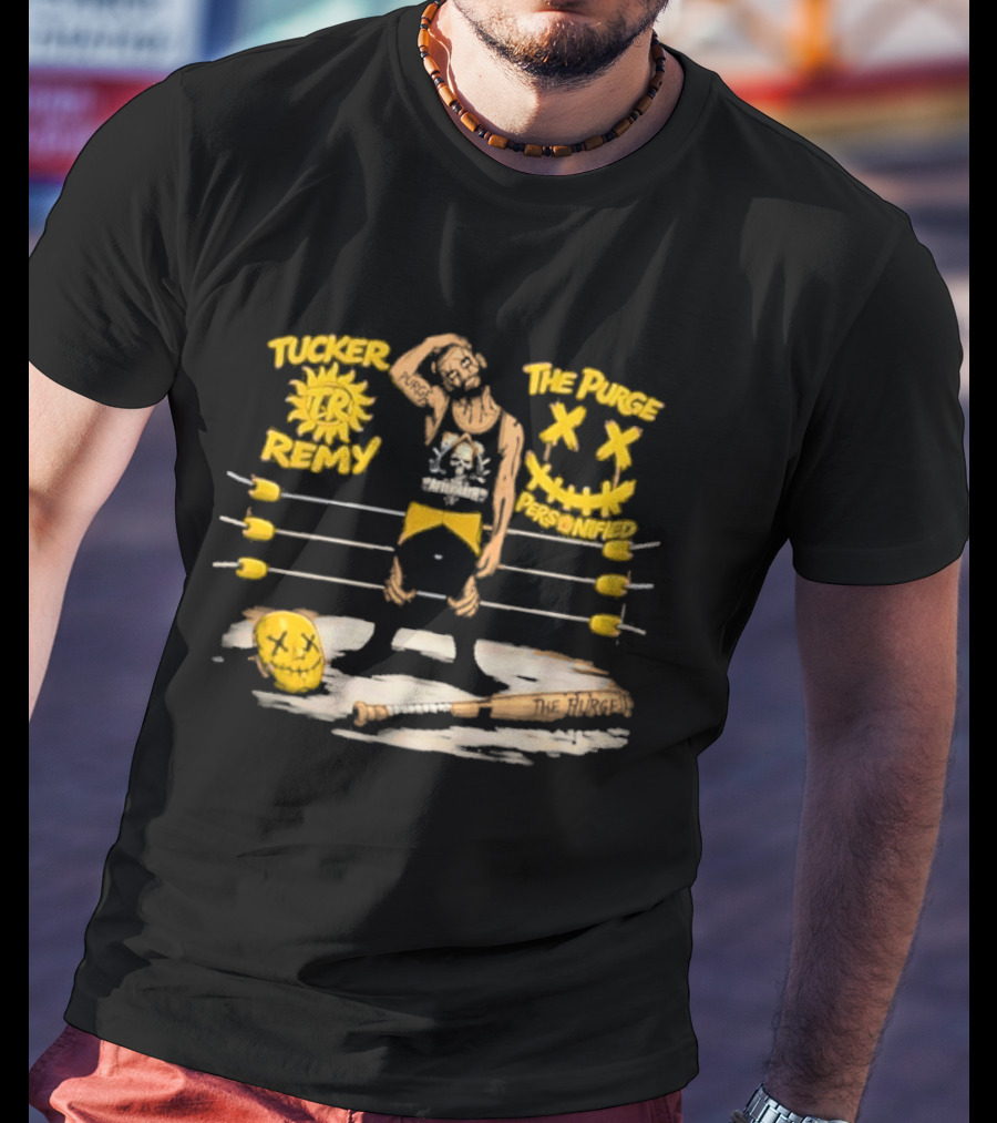Tucker Remy The Purge Personified Wrestling Ring Bat Sun Sunflowers T-Shirt