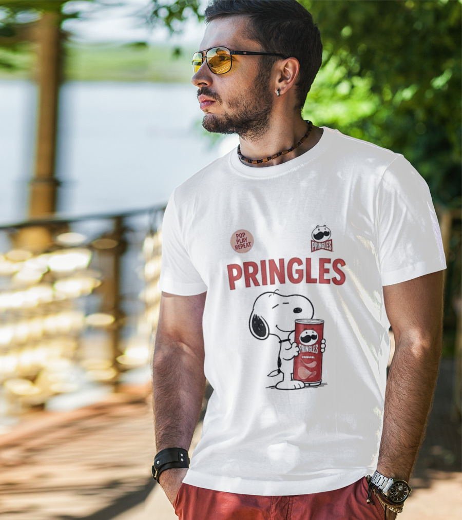 Snoopy Pringles Pop Play Repeat T-Shirt