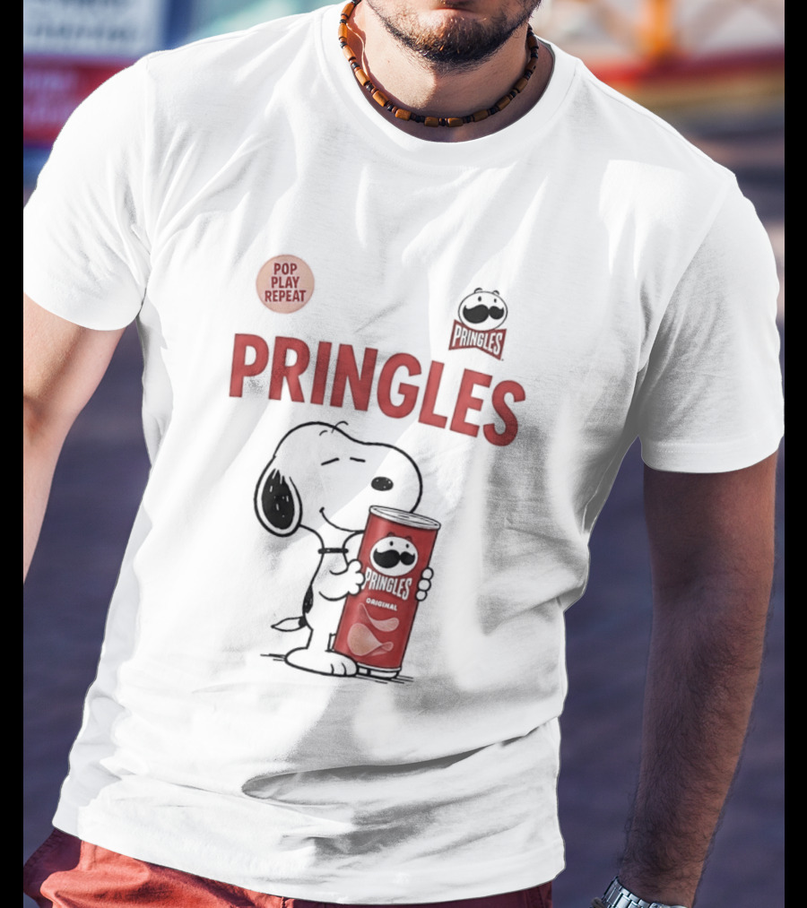 Snoopy Pringles Pop Play Repeat T-Shirt