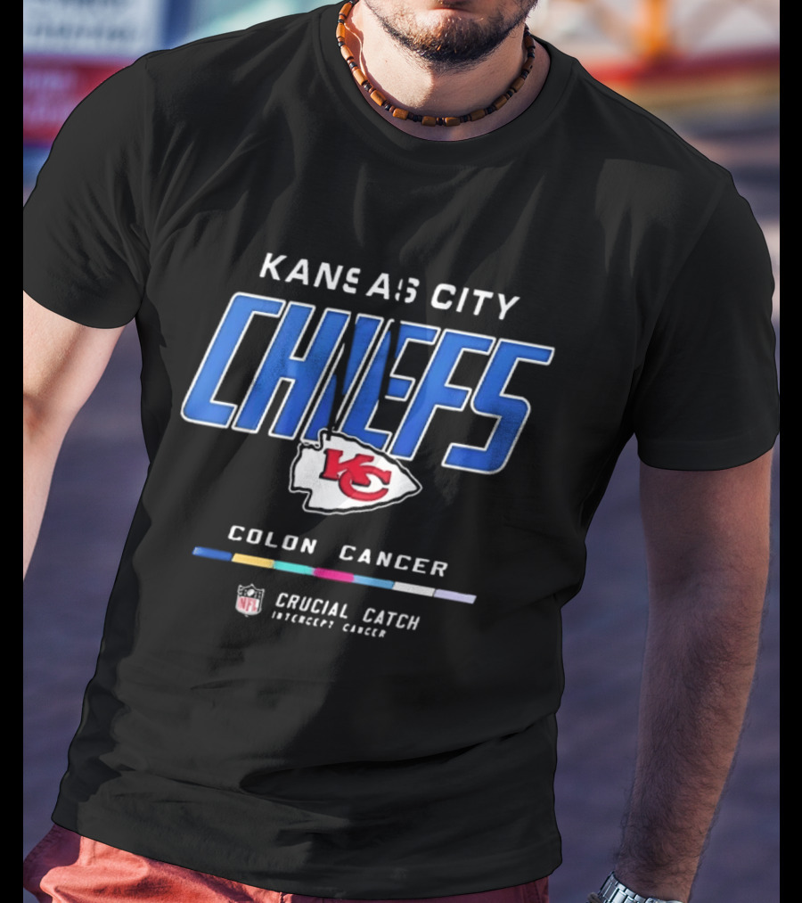 Kansas City Chiefs Crucial Catch Colon Cancer Awareness NFL T-Shirt