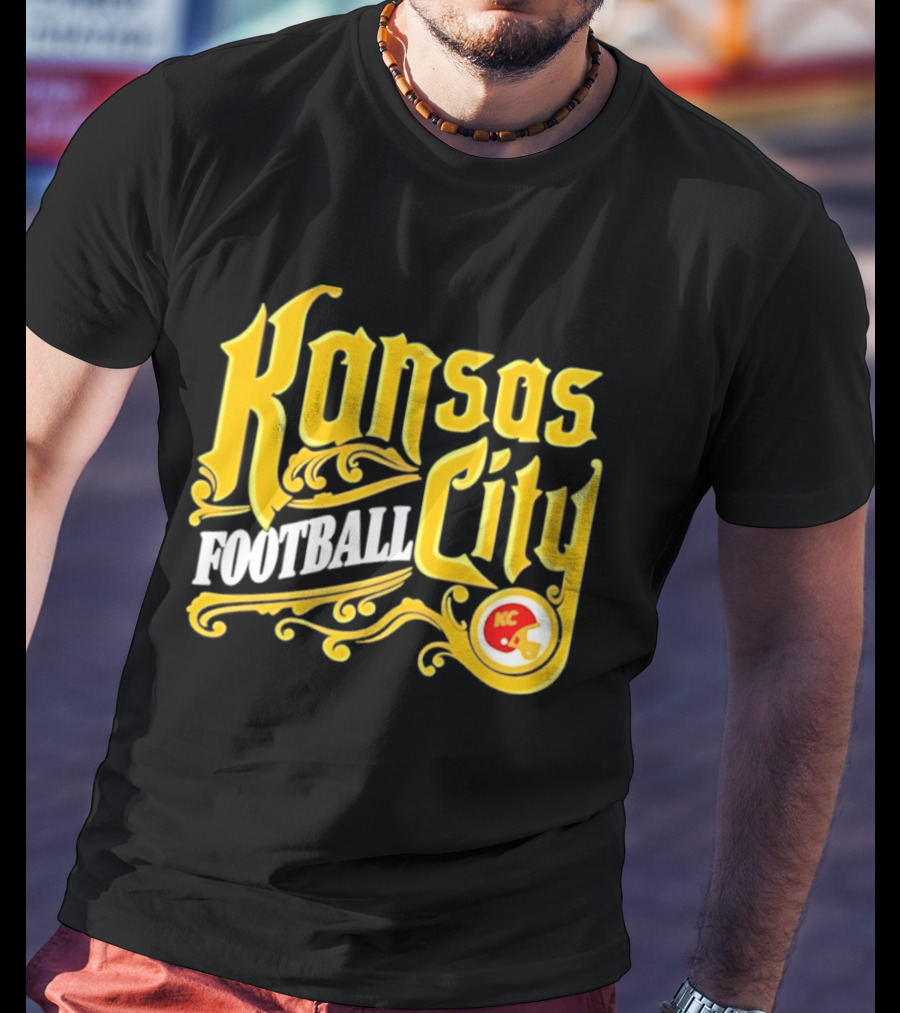 Kansas City Football City KC Chiefs Helmet T-Shirt