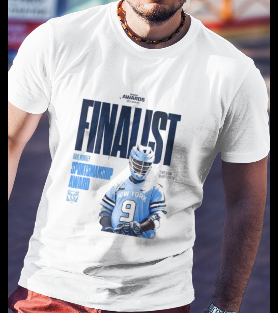 Trevor Baptiste NY Atlas 2026 Dave Huntley Sportsmanship Award Finalist New York Sports Team Number 9 T-Shirt