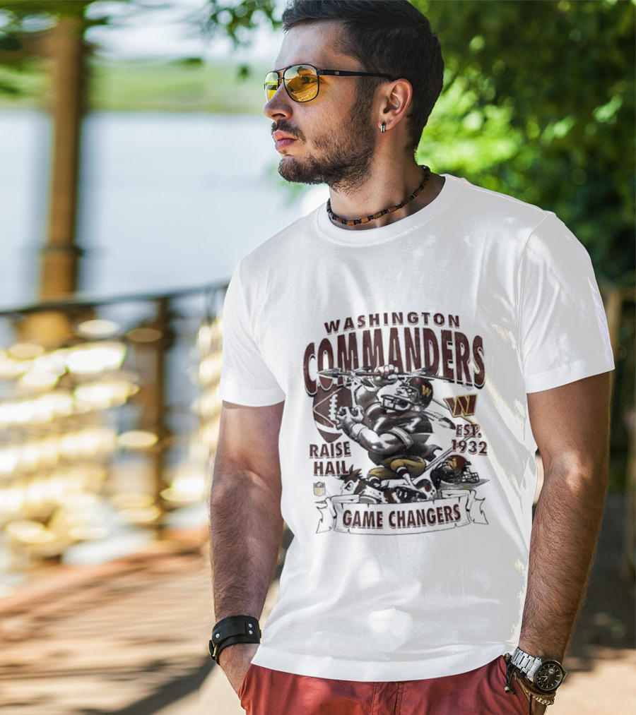Washington Commanders Raise Hail Game Changers Est 1932 T-Shirt
