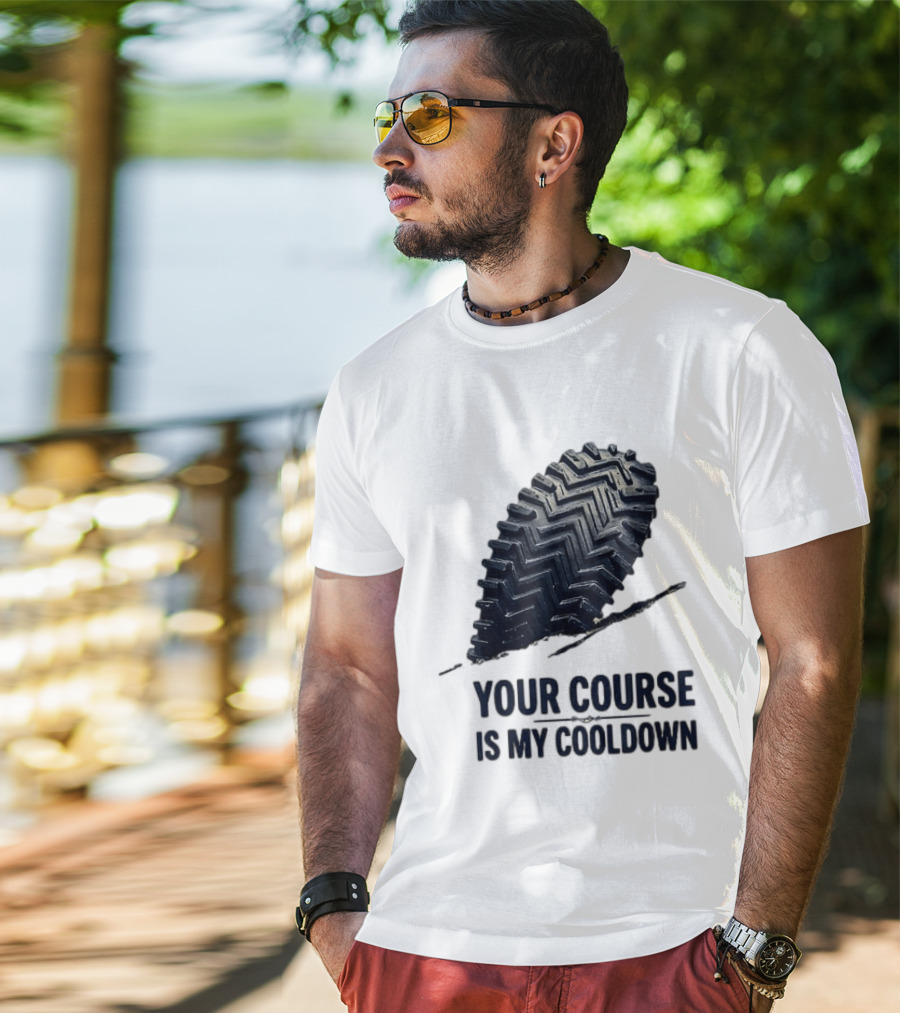 Your Course Is My Cooldown Trail Running Footprint T-Shirt