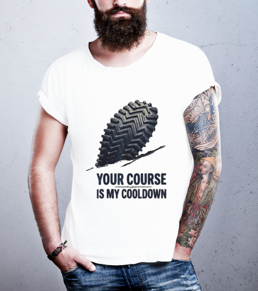 Your Course Is My Cooldown Trail Running Footprint T-Shirt