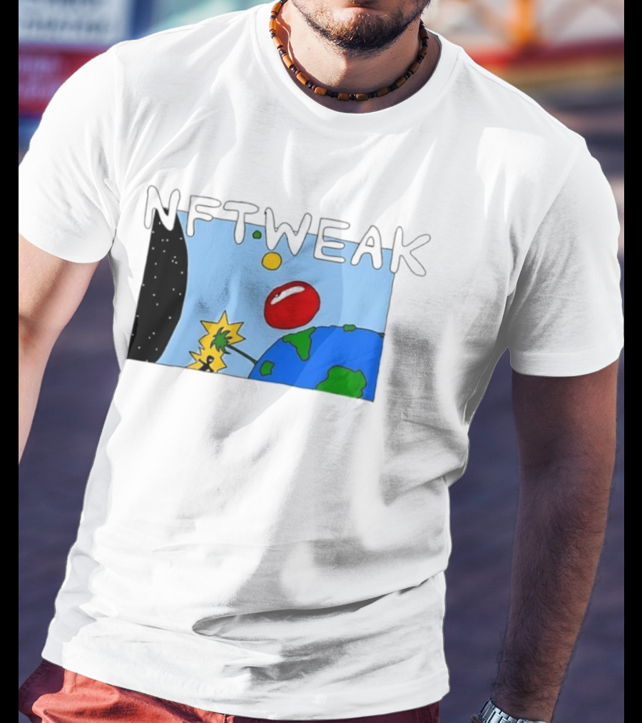NFTWEAK Space Planet Cartoon NFT Satire Earth T-Shirt
