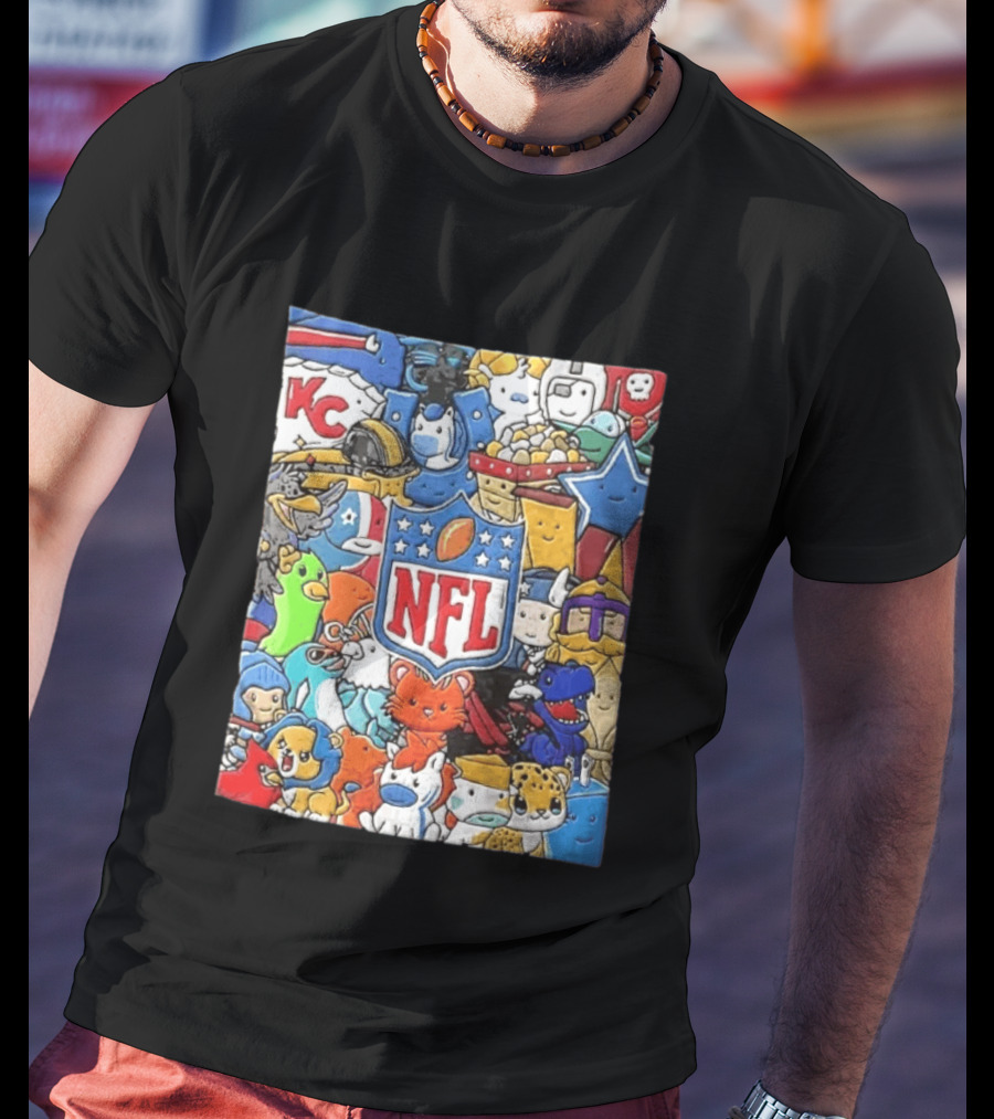All 32 Teams Mascots Collection NFL KC Chiefs Steelers NCAA Dallas Cowboys MLB Vikings Jaguars T-Shirt