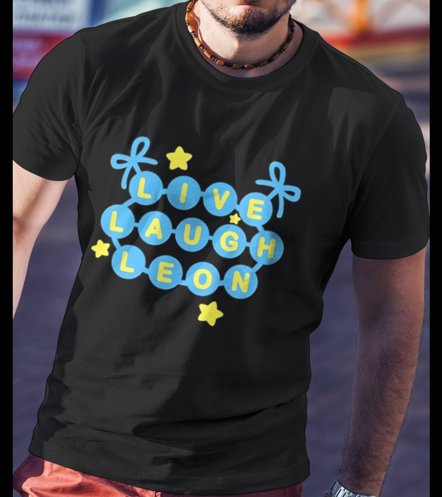 Live Laugh Leon Meme Blue And Yellow Stars T-Shirt