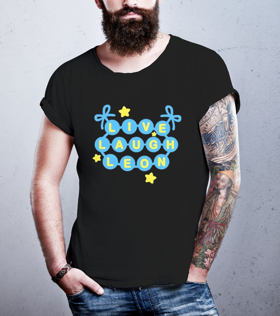 Live Laugh Leon Meme Blue And Yellow Stars T-Shirt
