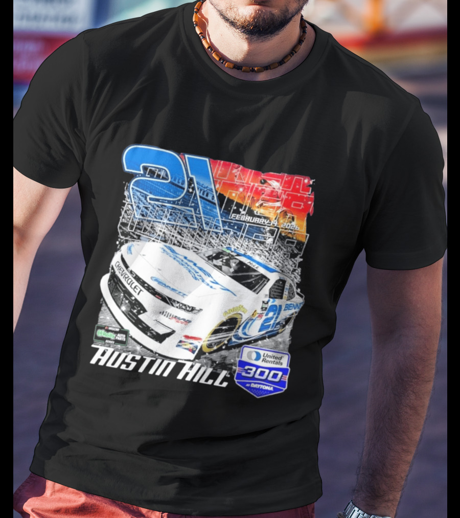 Austin Hill Richard Childress Racing February 2026 United Rentals 300 Daytona Race Winner Chevrolet 21 T-Shirt