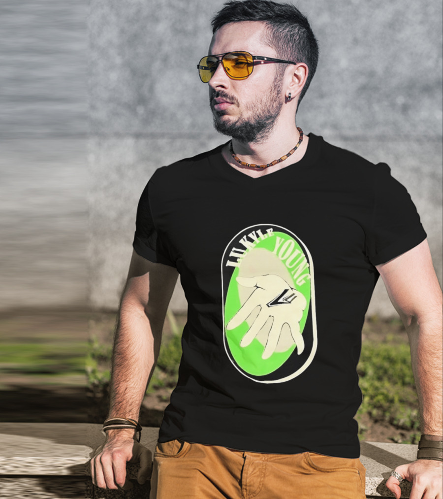 Lukyle Young Hand With Emblem In Green Oval T-Shirt