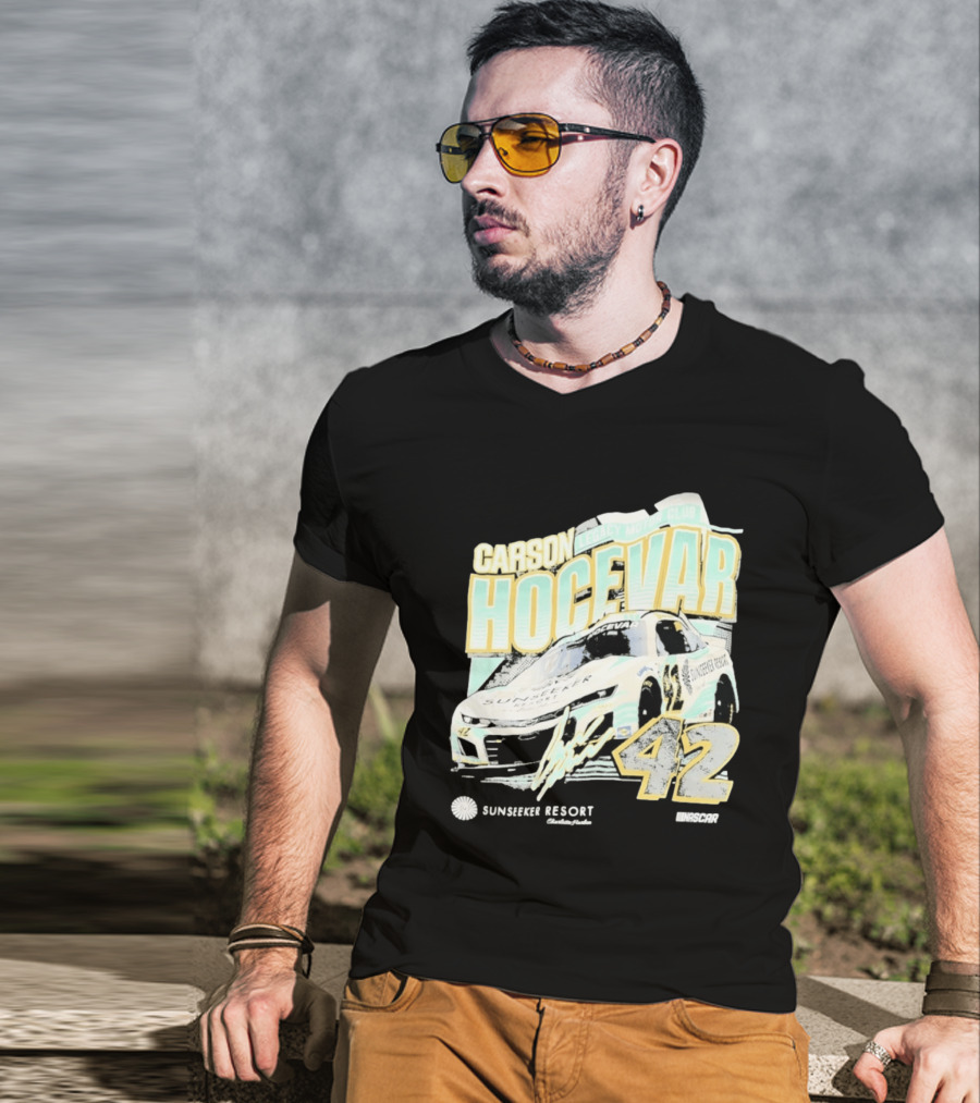 Carson Hocevar Legacy Motor Club 42 Sunseeker Resort NASCAR Racing T-Shirt