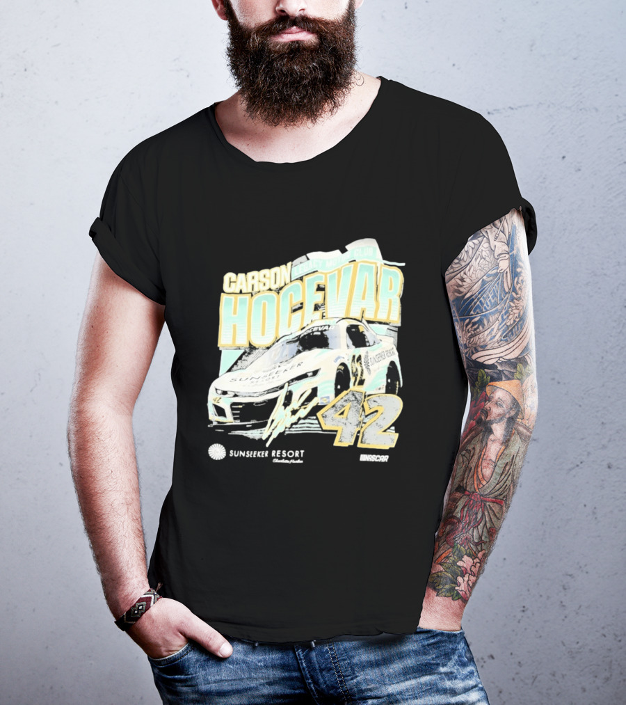 Carson Hocevar Legacy Motor Club 42 Sunseeker Resort NASCAR Racing T-Shirt