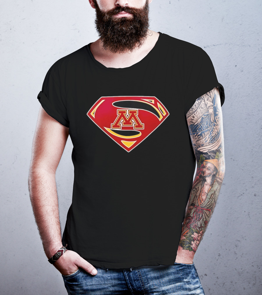 Minnesota Golden Gophers Superman Symbol College Sports Fan Gear T-Shirt