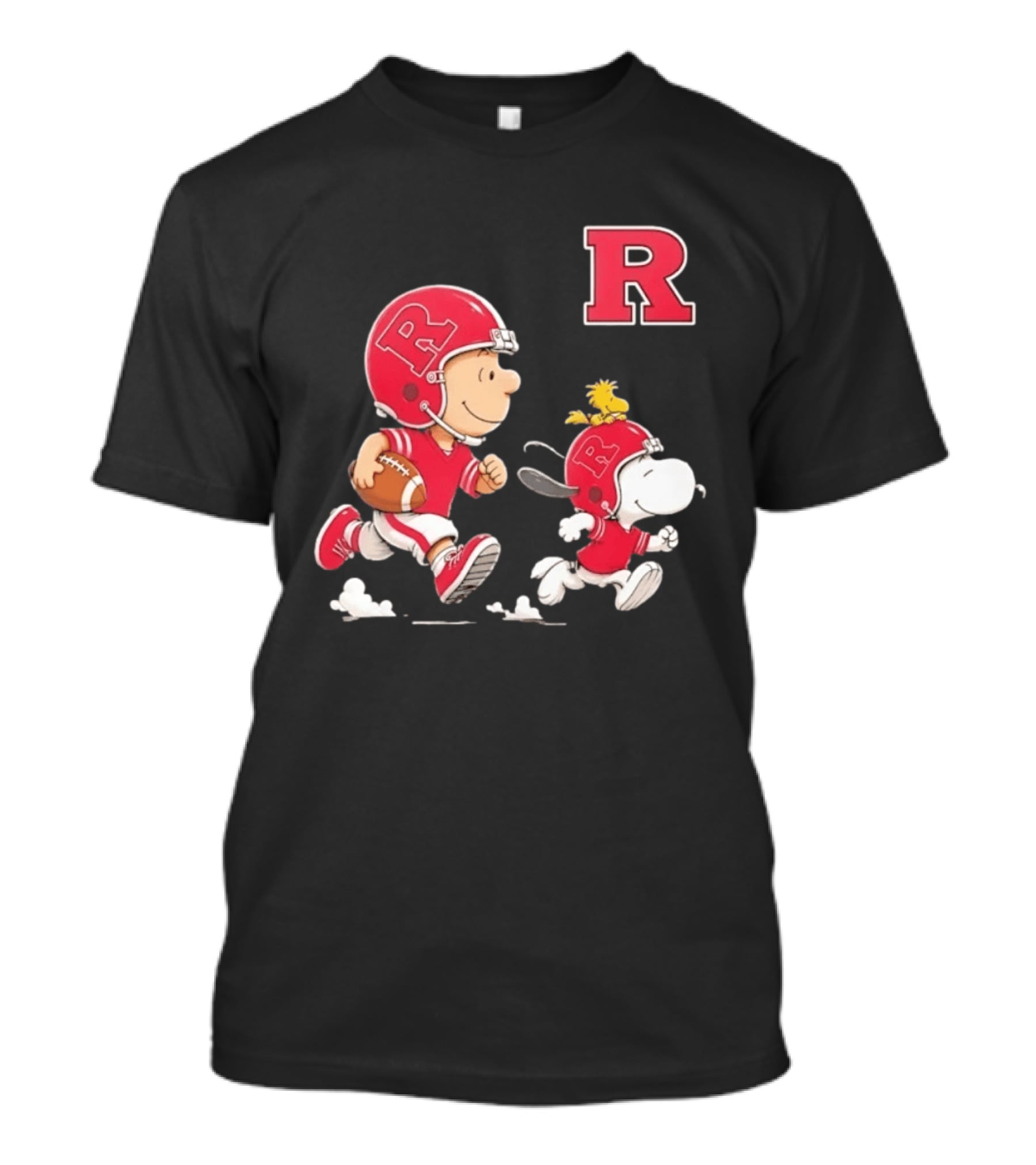 Charlie Brown Snoopy Woodstock Rutgers Scarlet Knights Football Fan Gear T-Shirt