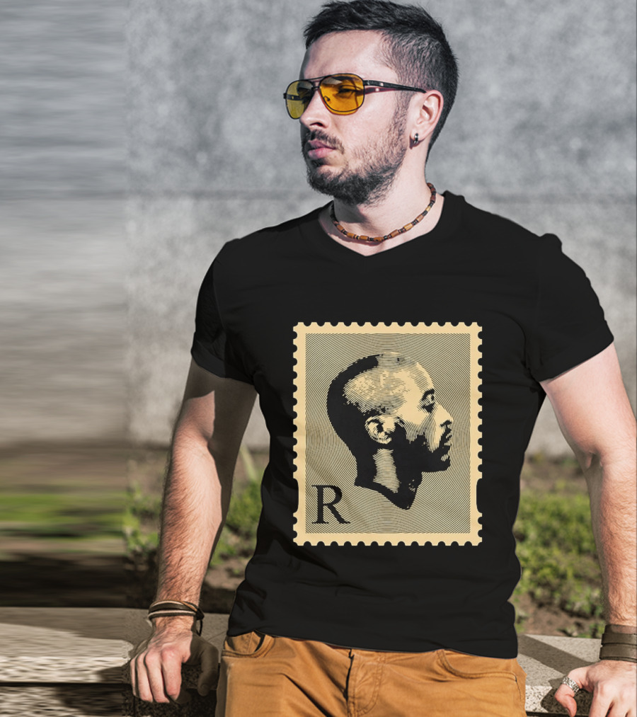 Tupac Shakur Black Postage Stamp Profile 2Pac T-Shirt