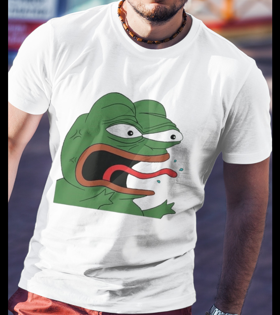 Angry Pepe Frog Meme Tongue Out Reaction Image T-Shirt