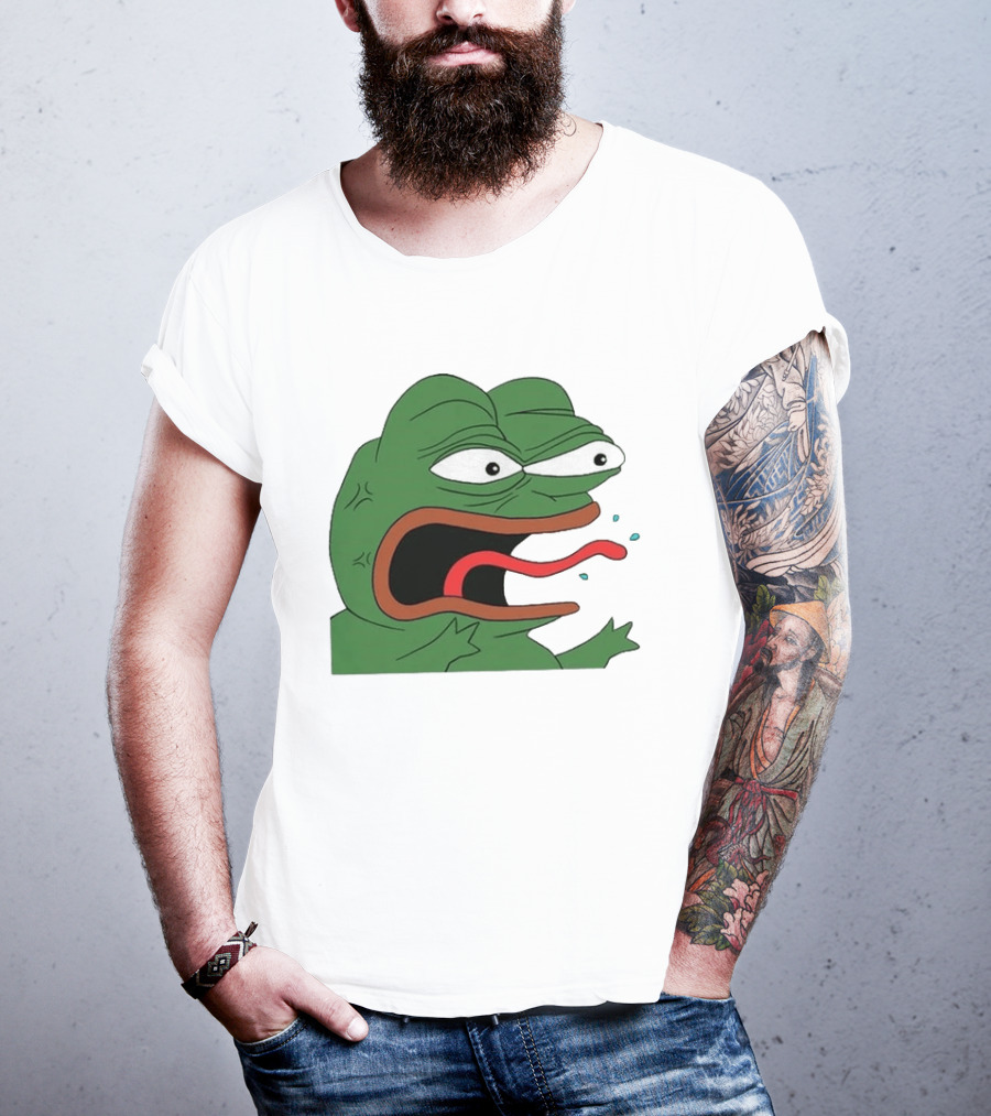 Angry Pepe Frog Meme Tongue Out Reaction Image T-Shirt