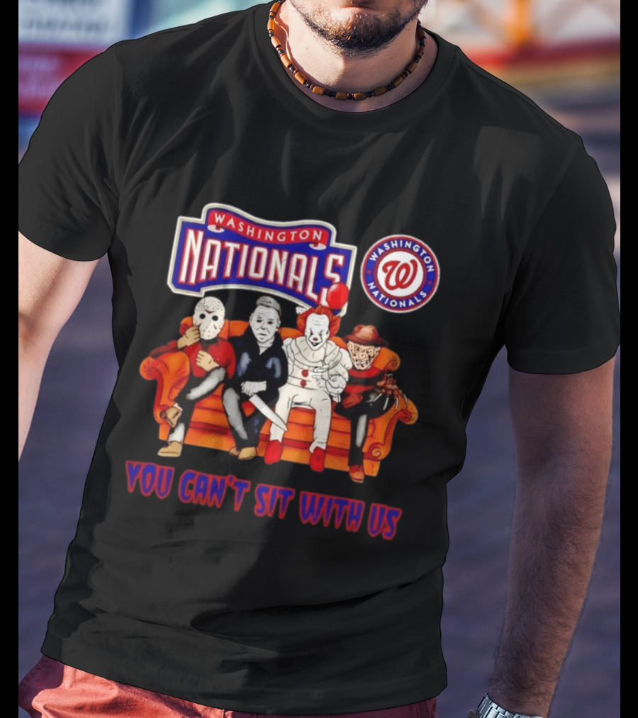 Washington Nationals Horror Movie Characters You Can't Sit With Us Couch Scene T-Shirt