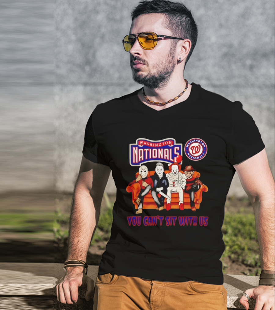 Washington Nationals Horror Movie Characters You Can't Sit With Us Couch Scene T-Shirt