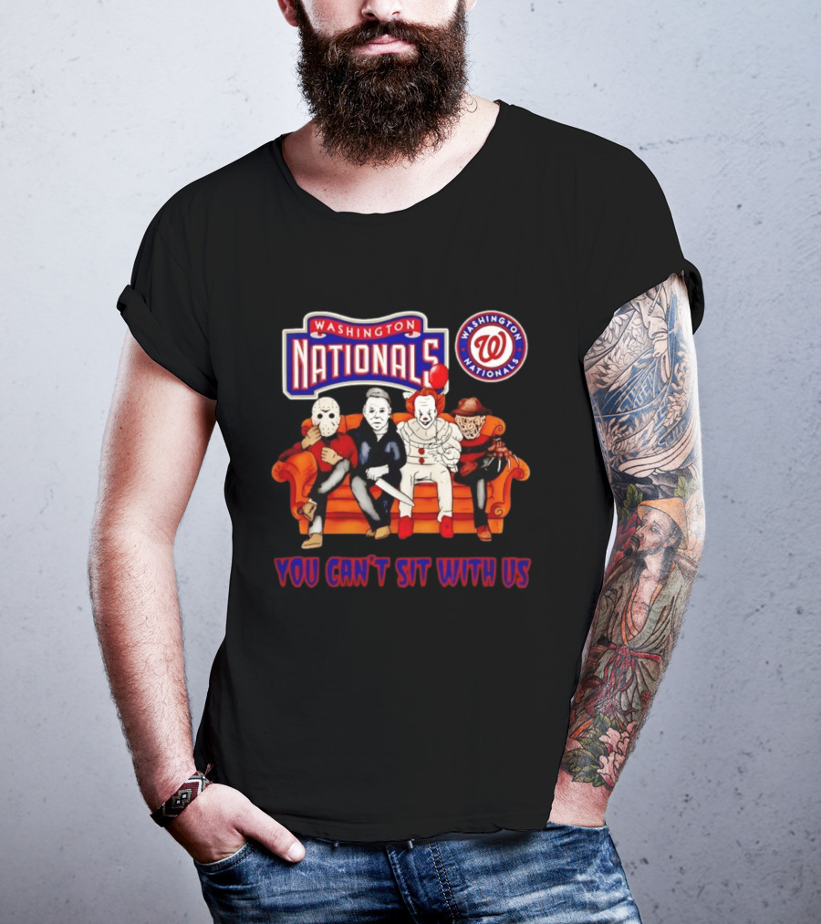 Washington Nationals Horror Movie Characters You Can't Sit With Us Couch Scene T-Shirt