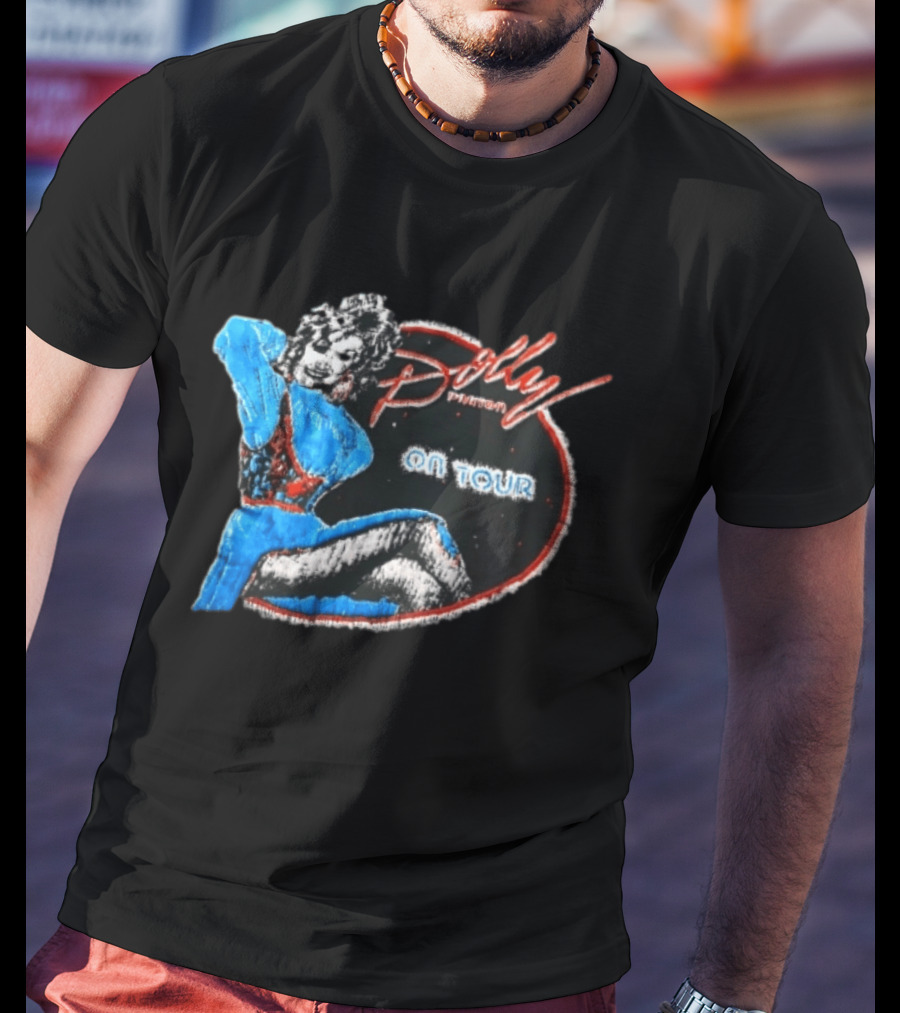 Dolly Parton On Tour Distressed Pinup Style Oval Frame T-Shirt