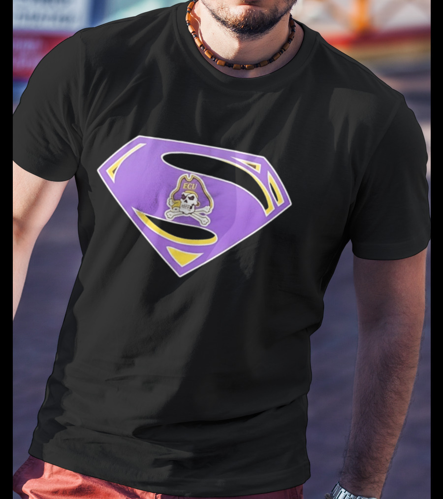 East Carolina University Pirates ECU Skull Superman T-Shirt