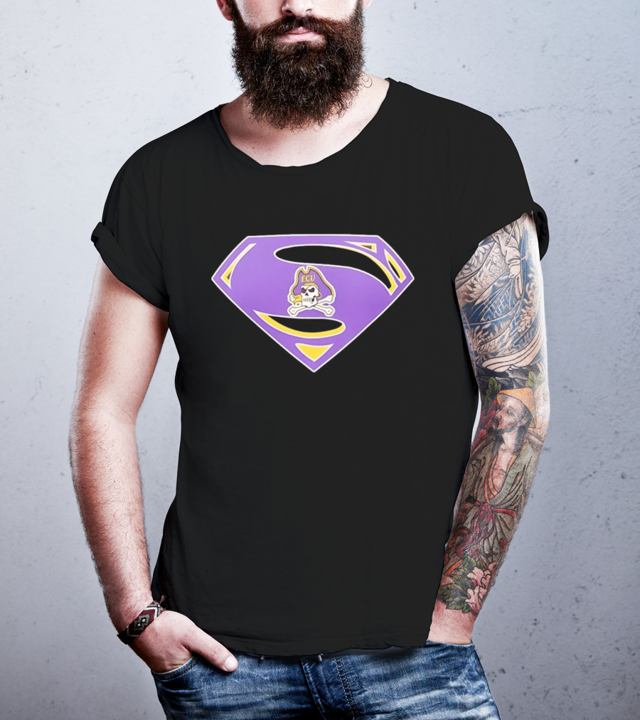 East Carolina University Pirates ECU Skull Superman T-Shirt