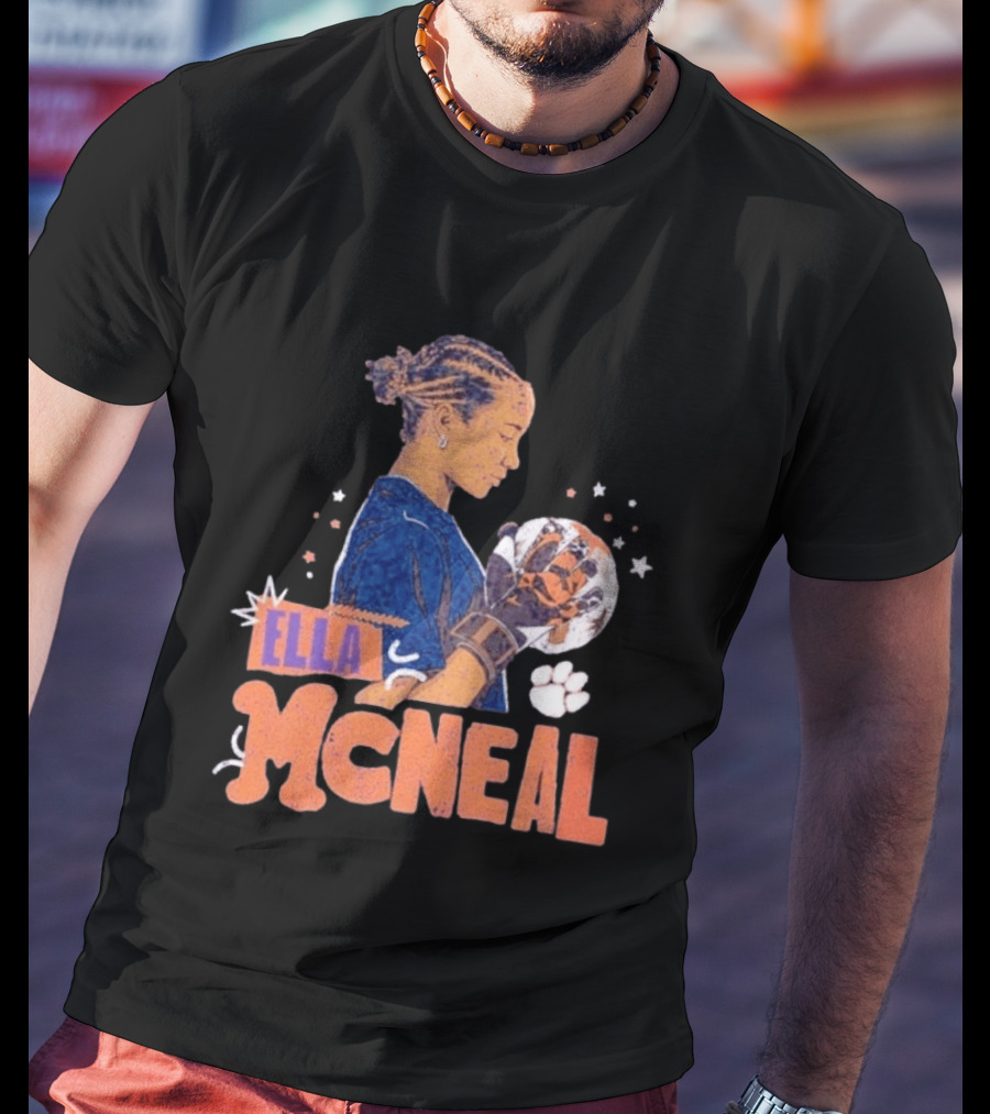 Ella McNeal Clemson Tigers Soccer Player Holding Ball T-Shirt