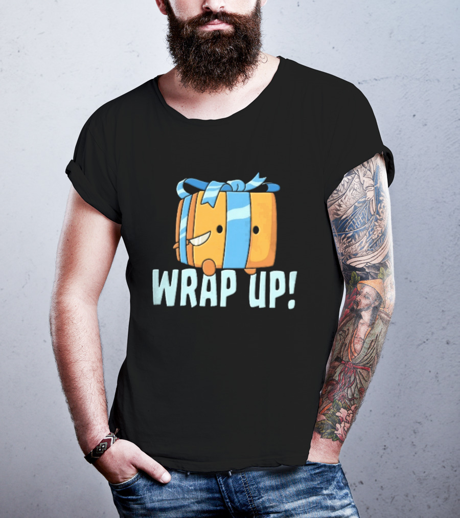 Mischievous Cartoon Ribboned Present Wrap Up With Knife T-Shirt