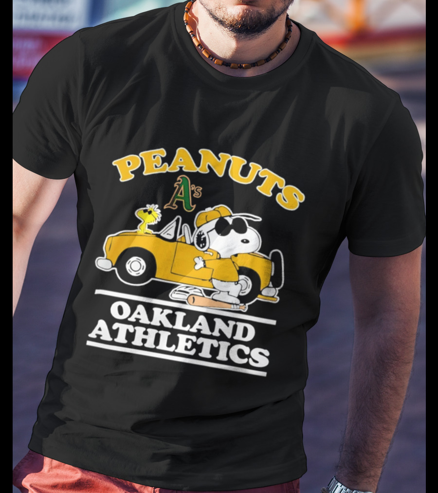 Peanuts Snoopy Woodstock Oakland Athletics A's T-Shirt
