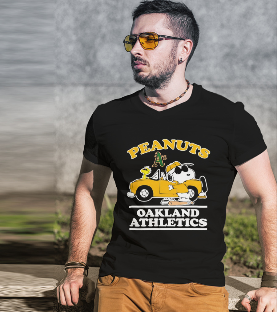 Peanuts Snoopy Woodstock Oakland Athletics A's T-Shirt
