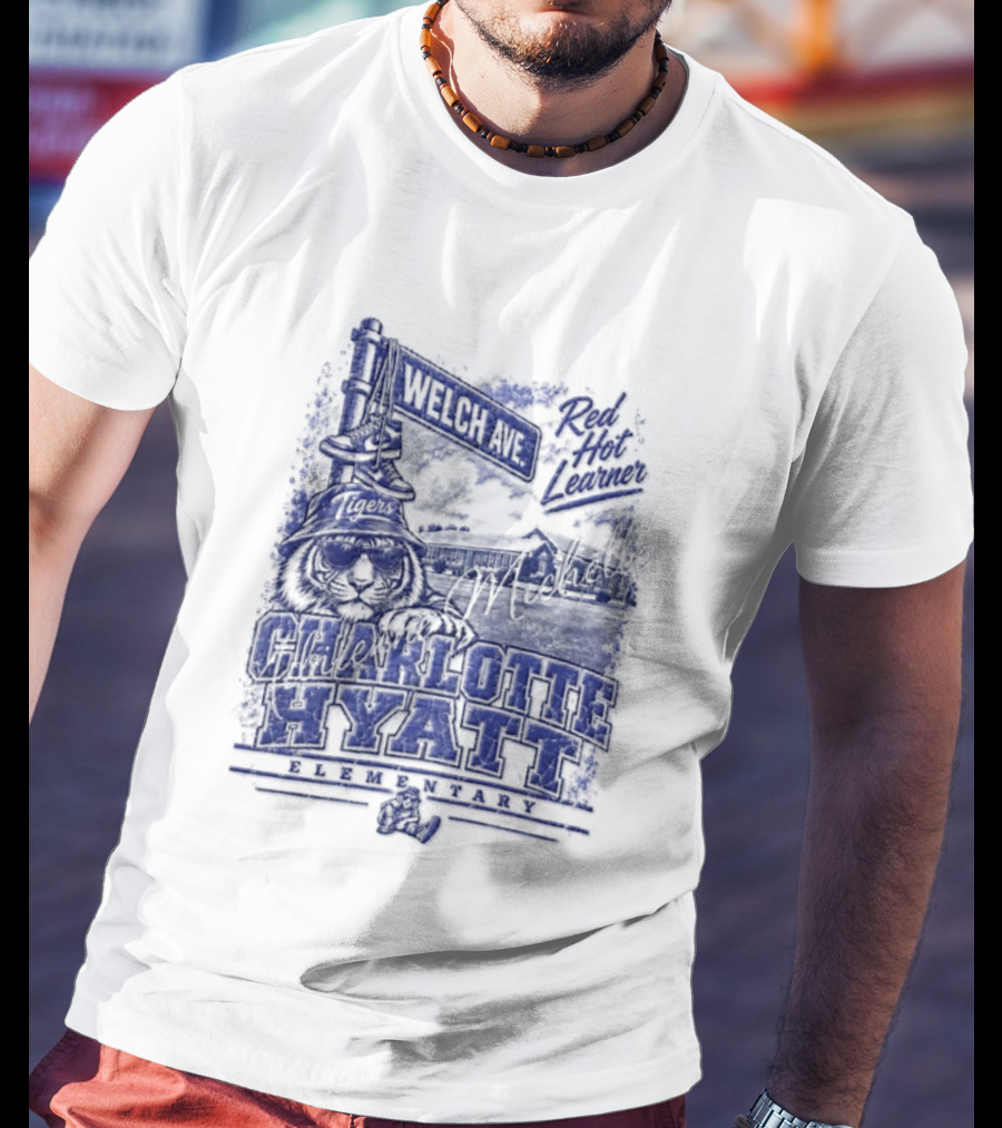 Charlotte Hyatt Welch Ave Tigers Red Hot Learner Elementary T-Shirt
